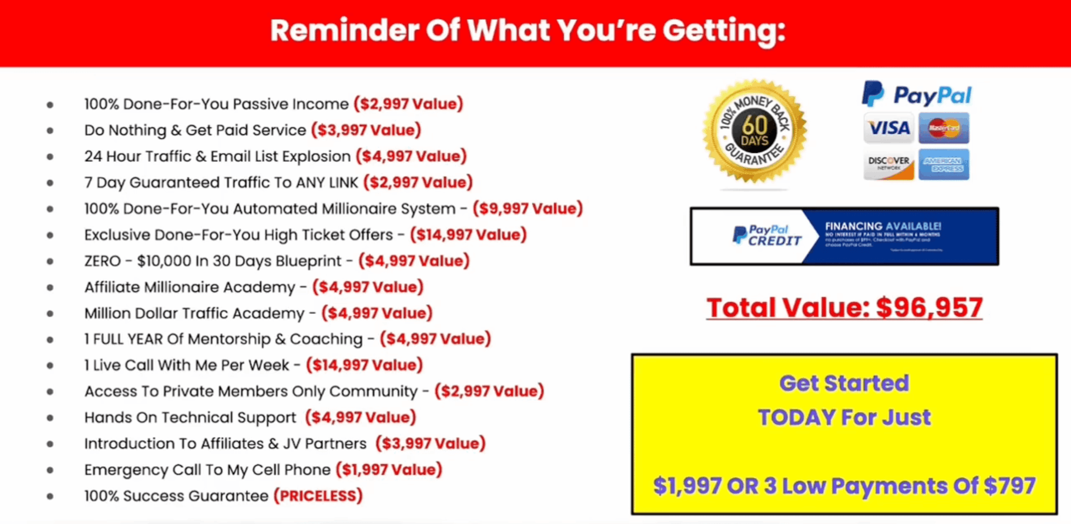 Millionaire Partner System - Reminder of what you're getting: